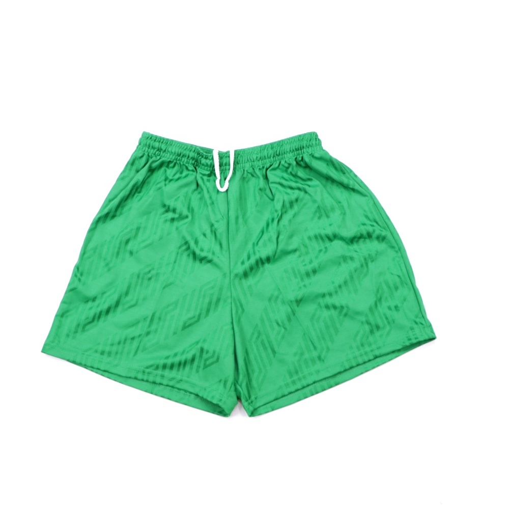 90s Mens Small Geometric Soccer Shorts Green